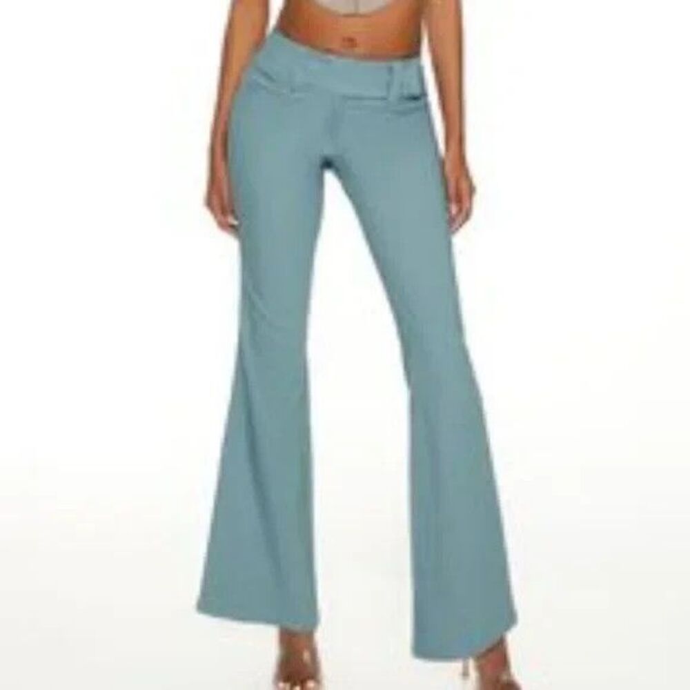 Forever 21 Pinstriped Low-Rise Flare Pants
